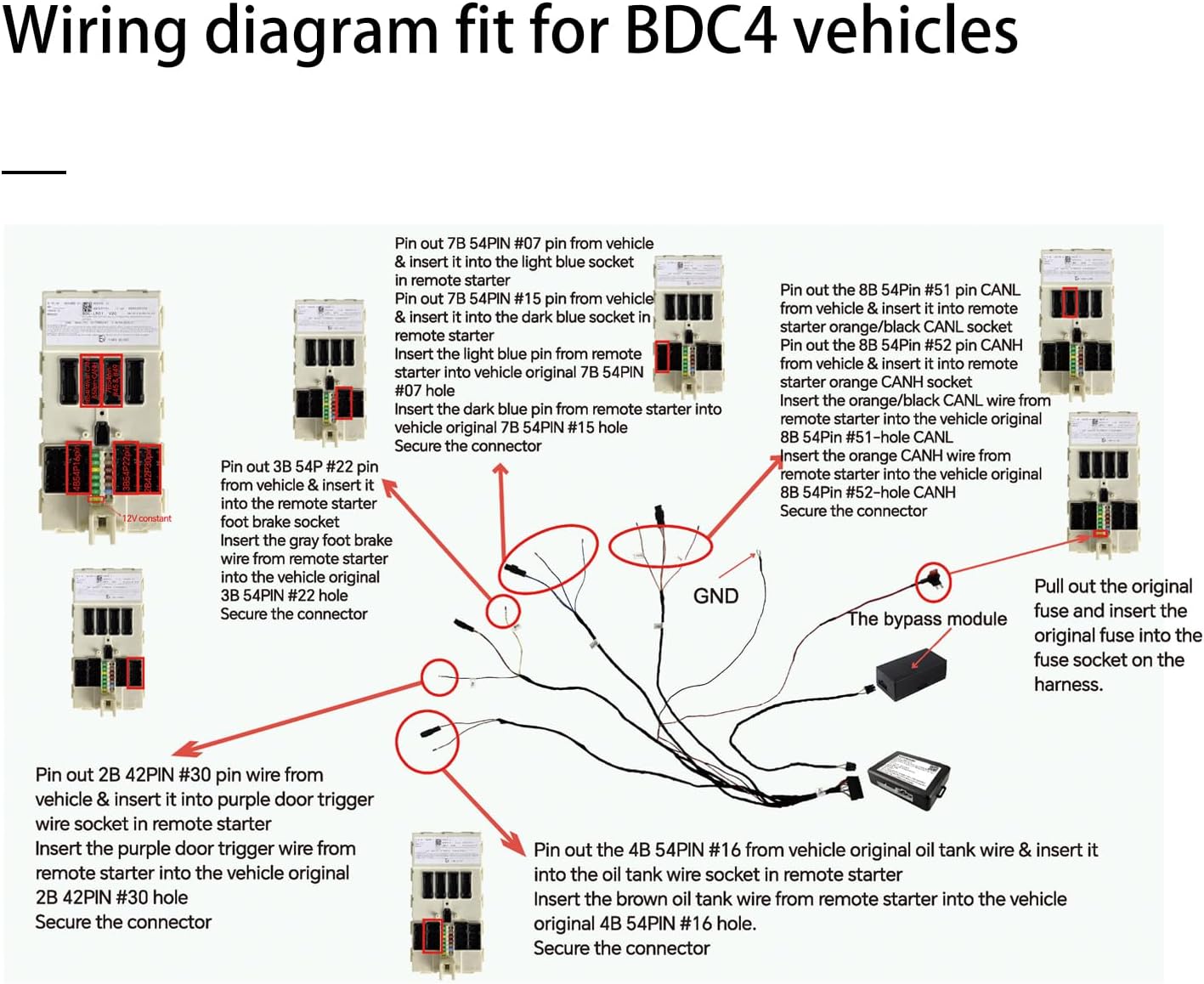 EASYGUARD ECS002PP-BM-BC4-1 Plug Play Factory Key Remote Starter fit for BMW New 3 Series G20 G21 4 Series G22 G26 X5 G05 X6 G06 X7 G07 with Factory OEM Push Start Button 3X Lock to Start