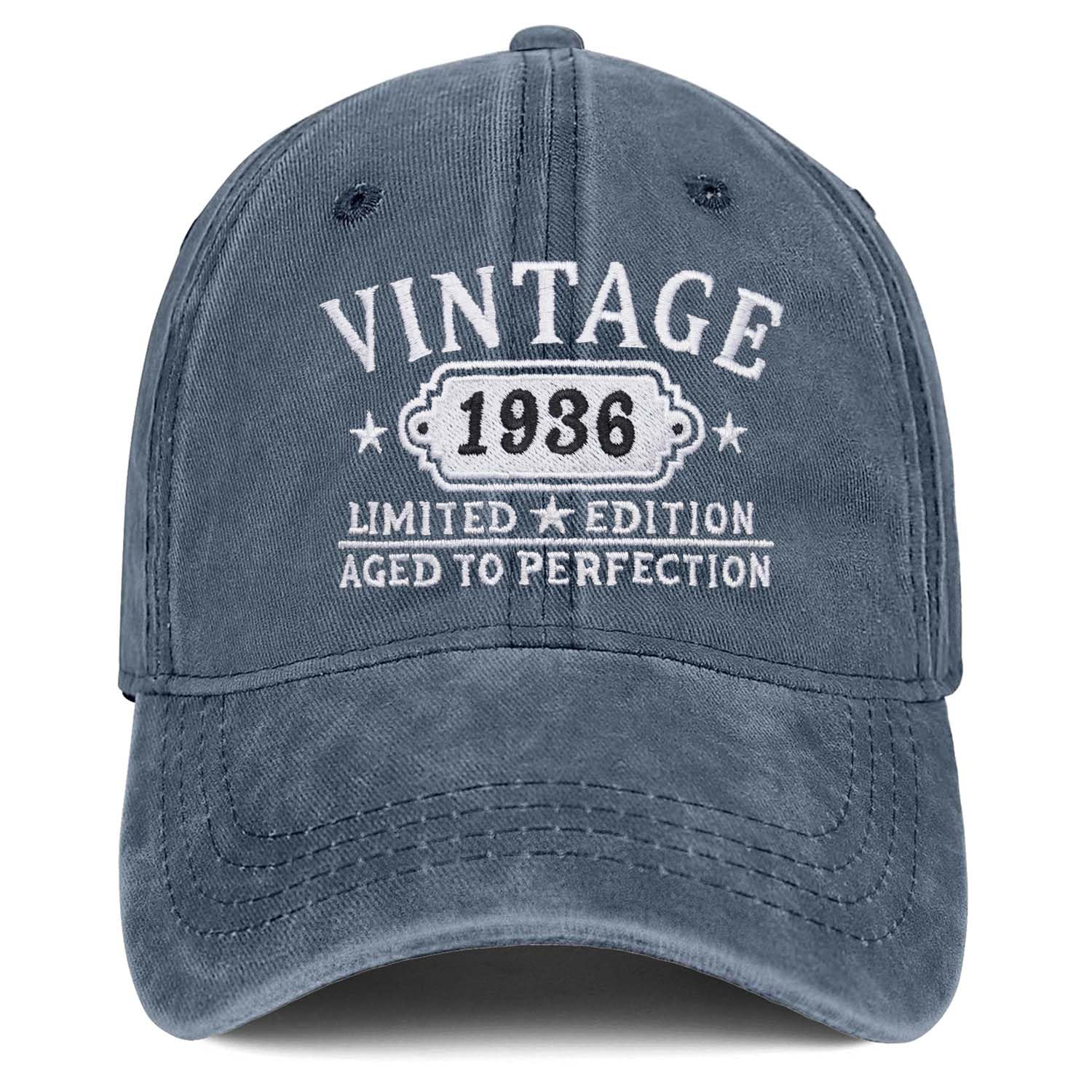 90th Birthday Gifts for Women Man Vintage 1935 Hat Embroidered Black Baseball Cap