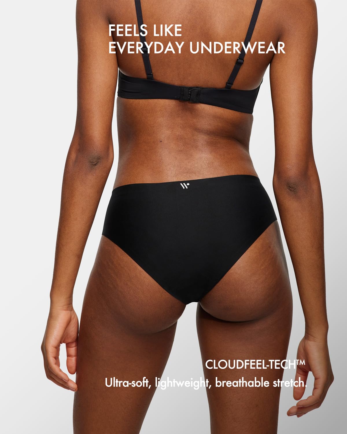 LEAKPROOF2.0 Ropa interior de bikini sin costuras para mujer | Las bragas pueden contener 4 tampones | Ropa interior sin fugas de incontinencia suave (L/XL, negro)