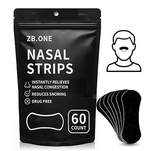 Nasal Strips for Snoring & Breathing 60 Pcs, Reduces Nasal