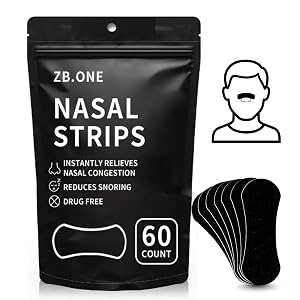 ZB ONE Extra Strength Nasal Strips 60 Count Nose Strips for Breathing and Snoring Breath Strips for Instant