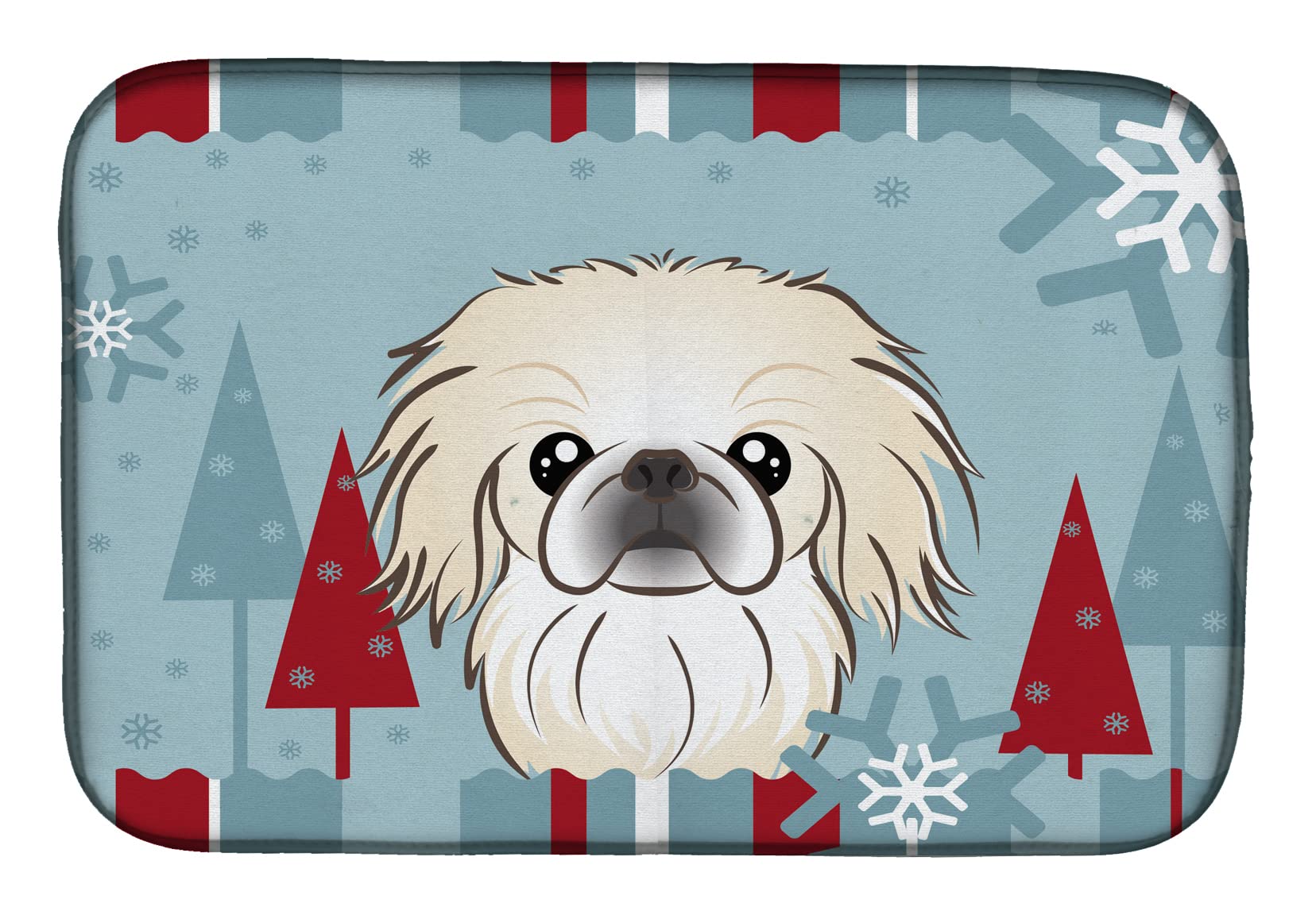 Tapis de séchage vaisselle grand format 14x21 pouces motif festif d'hiver