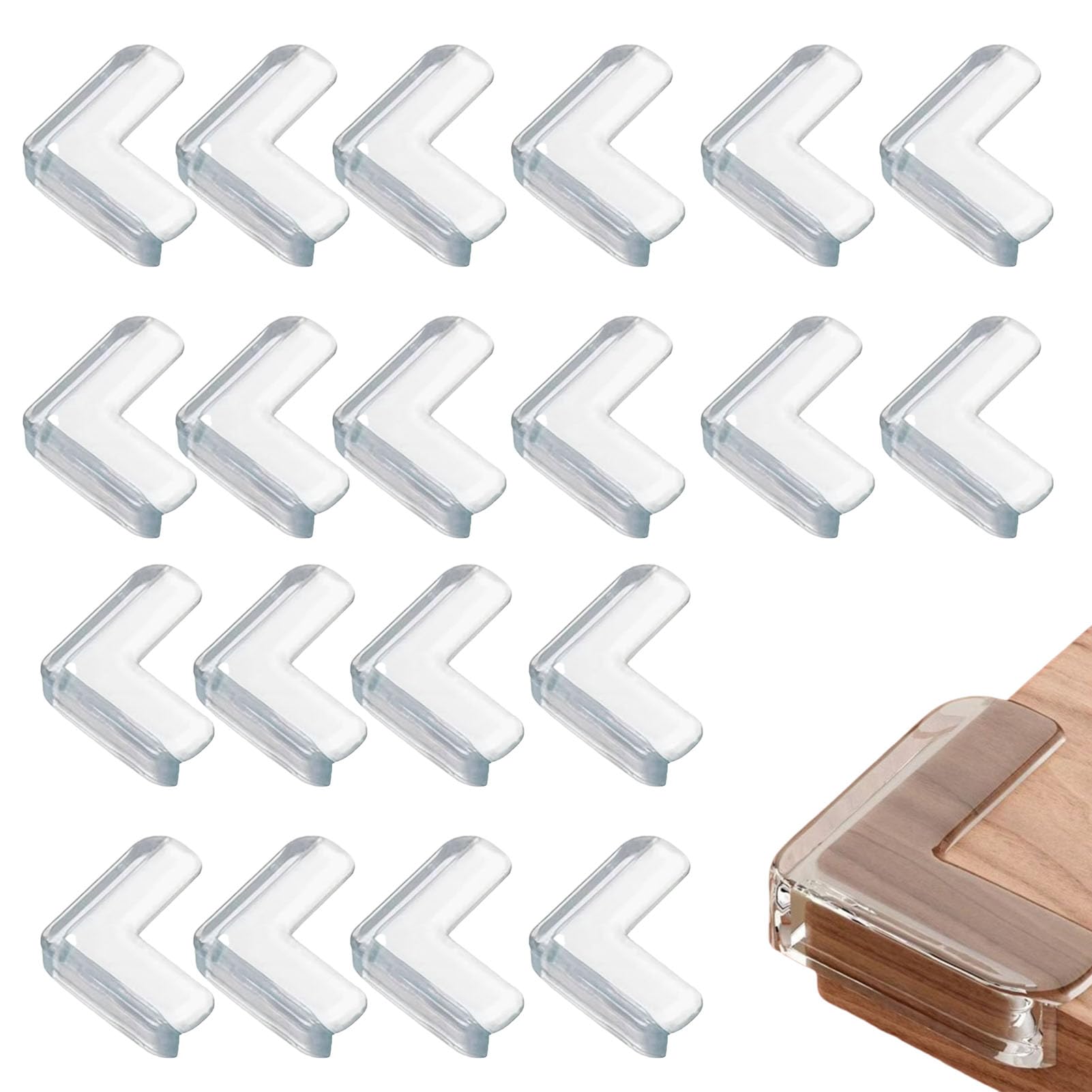 20 Stück Kantenschutz Baby,Transparenter Möbel-Eckenschutz,Kantenschutz Eckenschutz Baby Soft,L-förmiger Eckenschutz,Eckenschutz Baby,Eckenschutz Kantenschutz,für Tischkanten Möbelecke,Eckschutzkante