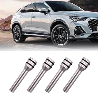 4 PCS Car Door Lock Knobs, Aluminum Alloy Inner Door Lock Pull Pins, 1.92" x 0.47" Decorative Kits, Door Bolt, Auto Replacement Parts, Universal for Most Cars, Trucks (Silver)