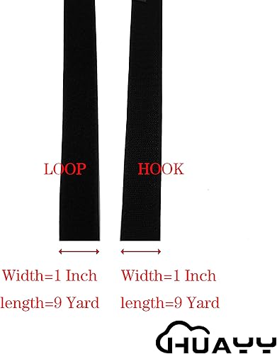 Miniatura 9 de HUAYY Coser en estilo de gancho y bucle,Tela de tiras de nailon no adhesiva,Negro (6 pulgadas x 1 yarda)