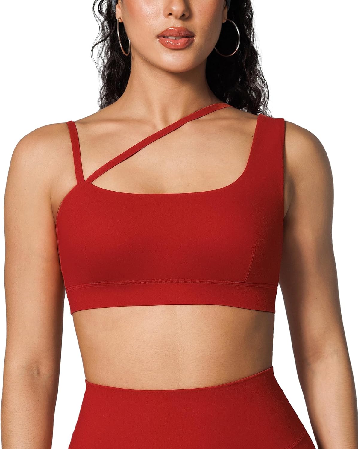 BRXL Sports Bra for Women Adjustable Spaghetti Strap Removable Pads Low Impact Light Support Yoga Pilates Thin Strap