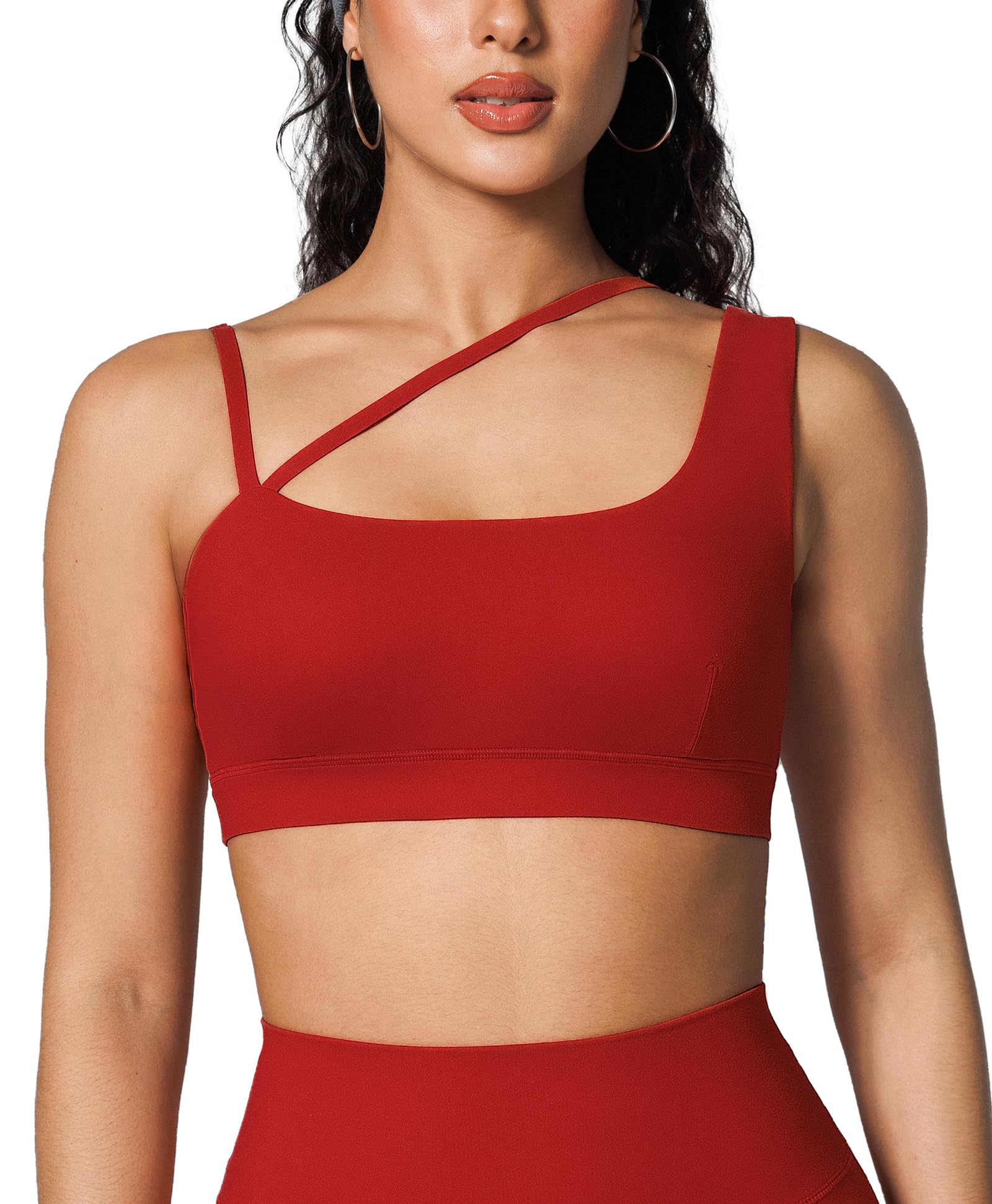 Photo 1 of BRXL Red Sports Bra Low Impact Asymmetrical Workout Sports Bra