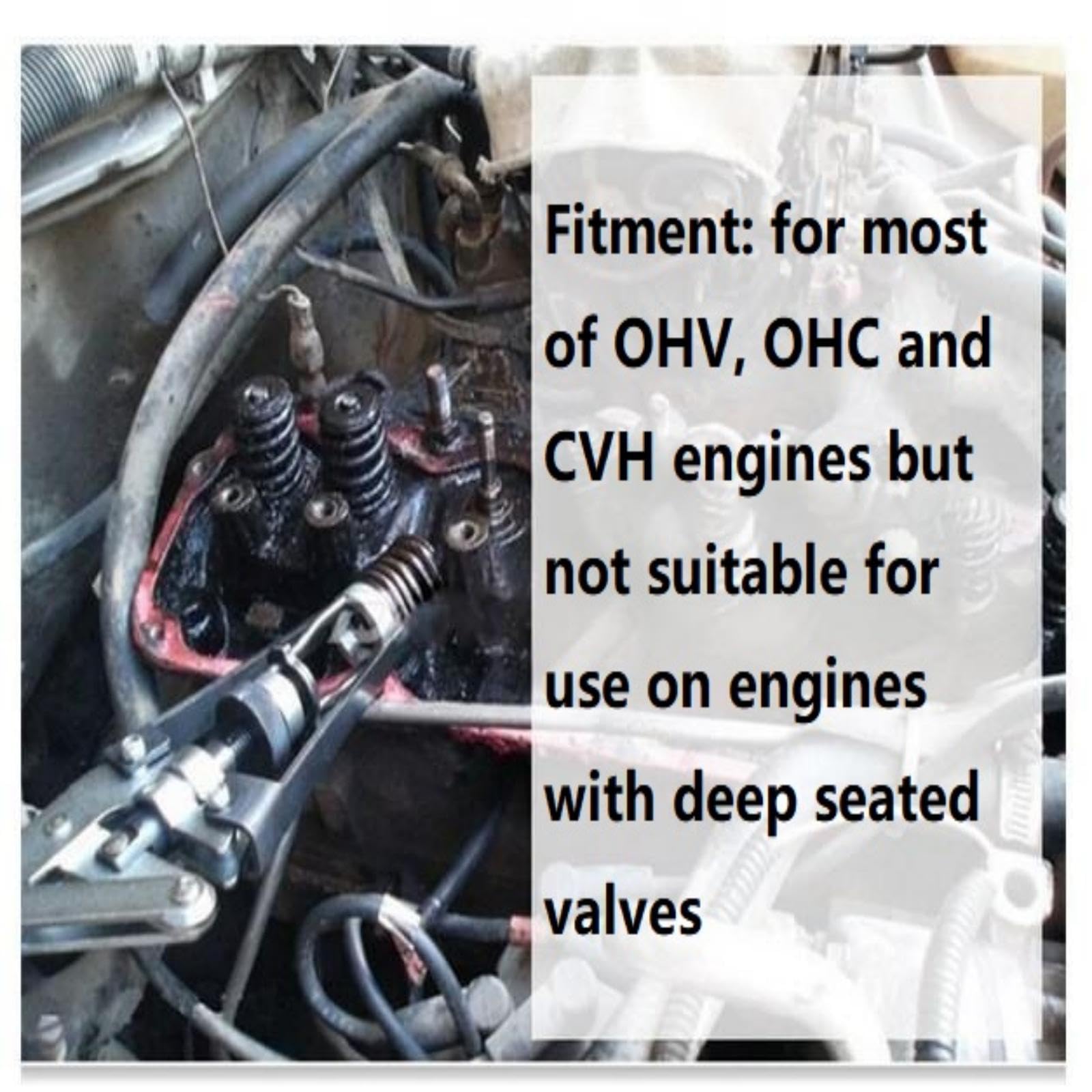 Compressore per molle valvole, attrezzo per la rimozione del compressore per molle valvole in testa Sostituzione del custode delle guarnizioni dei motori con impugnatura regolabile per acciaio OHV OHC