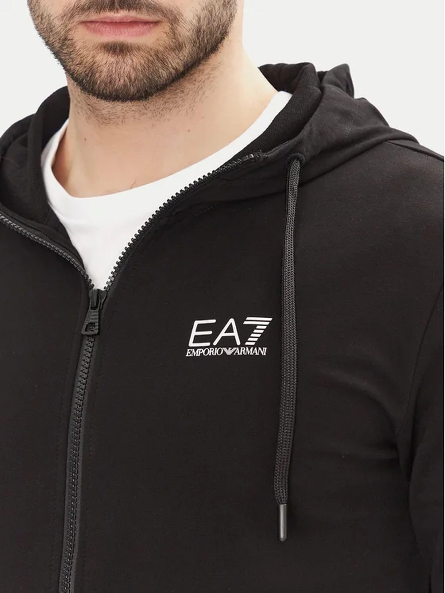 Emporio Armani Felpa con Cappuccio Logo EA7 Series in Cotone