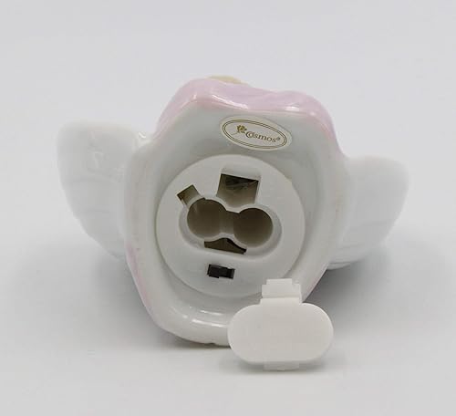 Miniatura 6 de Cosmos Gifts Figura de luz LED iluminada de ángel de porcelana fina, 4-3/4 pulgadas