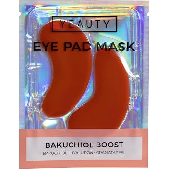YEAUTY Bakuchiol Boost Eye Pad - Super Soft Eye Pads with Anti-Ageing Serum - Reduces Fine Lines and Wrinkles - Smooths the Skin of the Eye Area - Intensive Moisture - 1 Pair