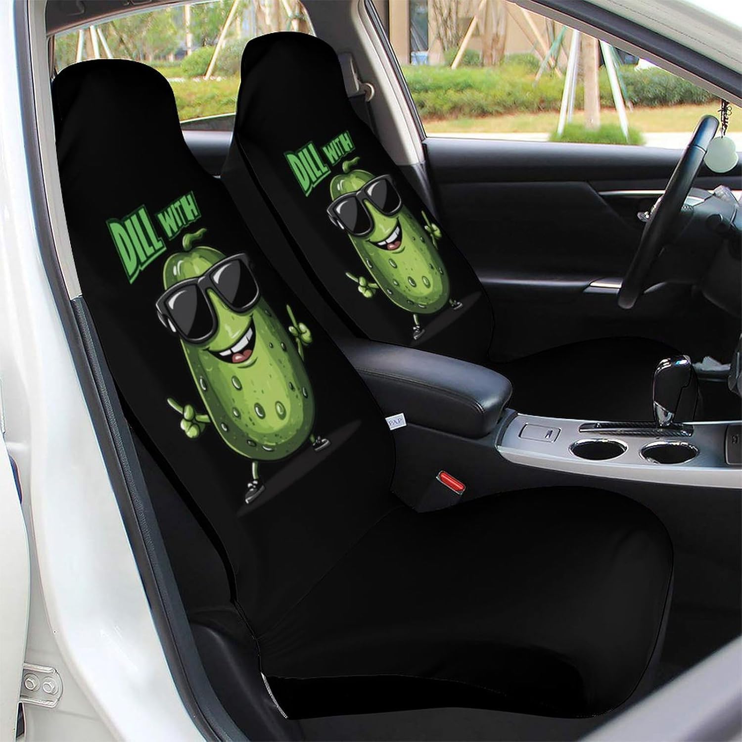 Dill with It Funny Pickle Car Seat Covers Universal Car Front Seats Protector Auto Interior Accessories 1PCS