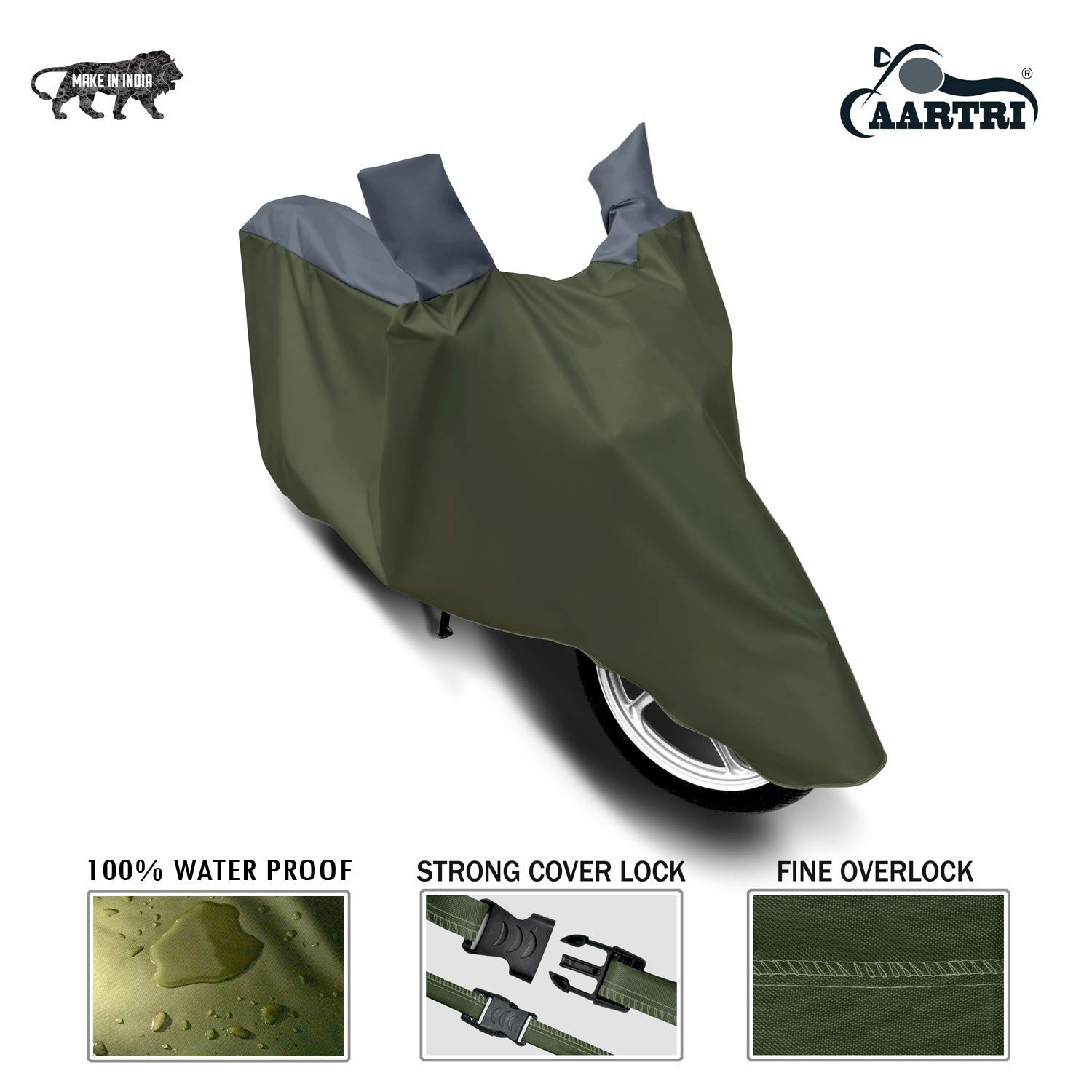 XG Brand Presents 100% Waterproof Two Wheeler Body Cover for Avan ero (Life Time Strip Grey)