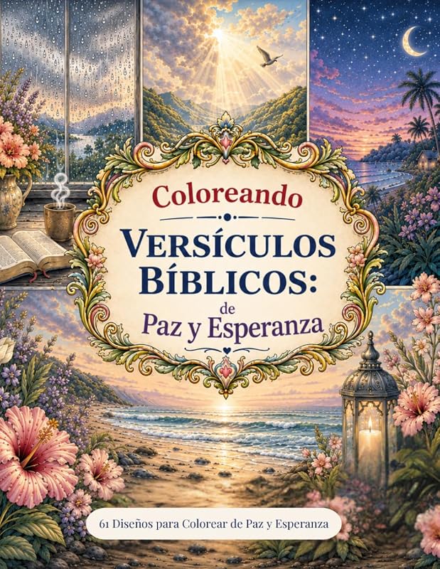 Coloreando Versículos Bíblicos: de Paz Y Esperanza: Libro para Colorear Cristiano para Adultos con Versículos Bíblicos de Paz y Esperanza (Spanish Edition)