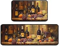 Vista 7 de Juego de 2 alfombras decorativas de café, antideslizantes, lavables, absorbentes, de microfibra para el suelo de la cocina, de 17"x47" + 17"x30