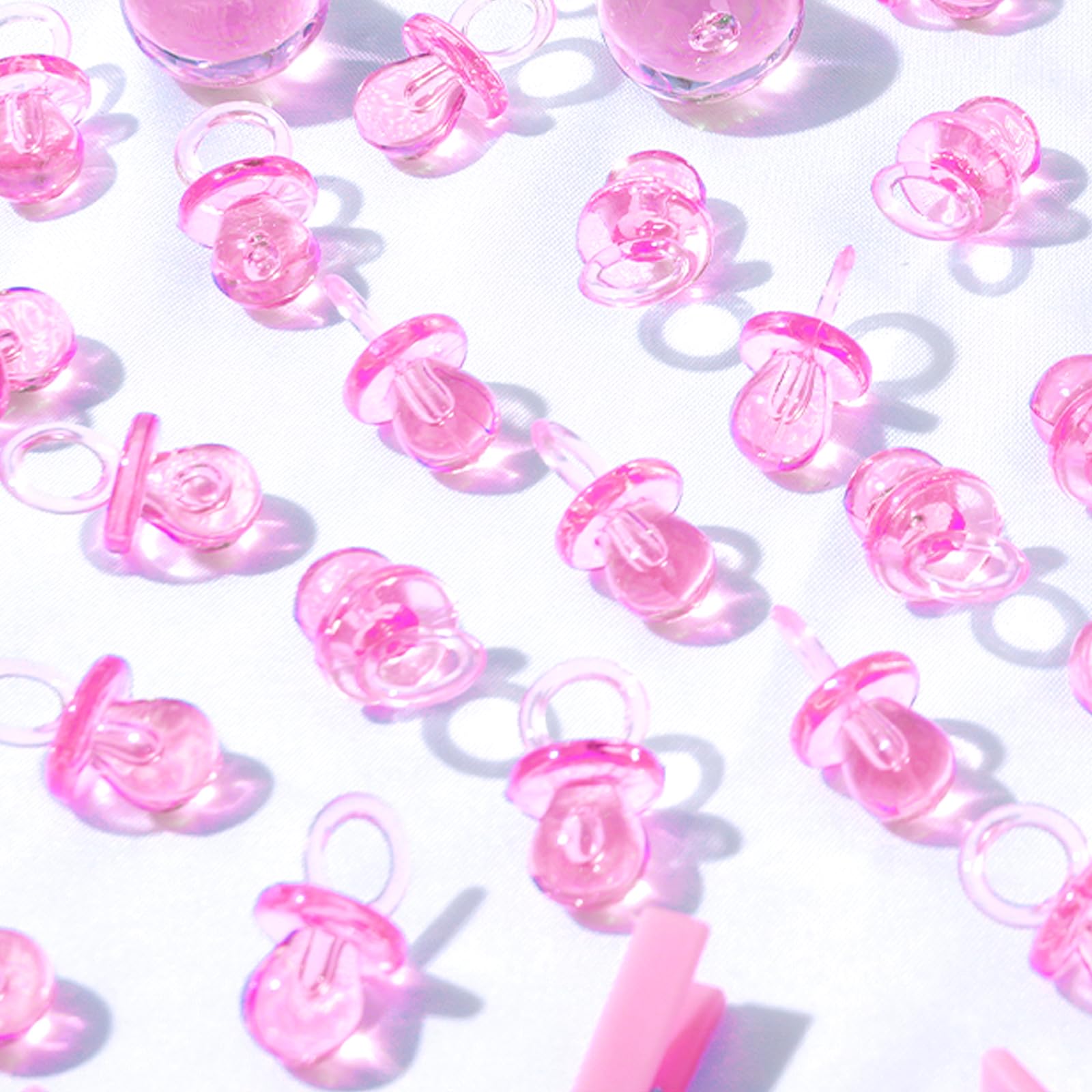 200 Stück 2,2 cm Baby-Schnuller Babyparty Kunststoff Schnuller für Babyparty Schnuller, Babyparty Geschlecht Show Party Dekoration DIY Geburtstag Party Geschenk (Rosa)