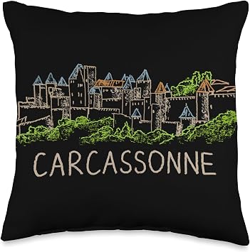 Carcassonne France Travel Souvenir City Landmark Gift Throw Pillow