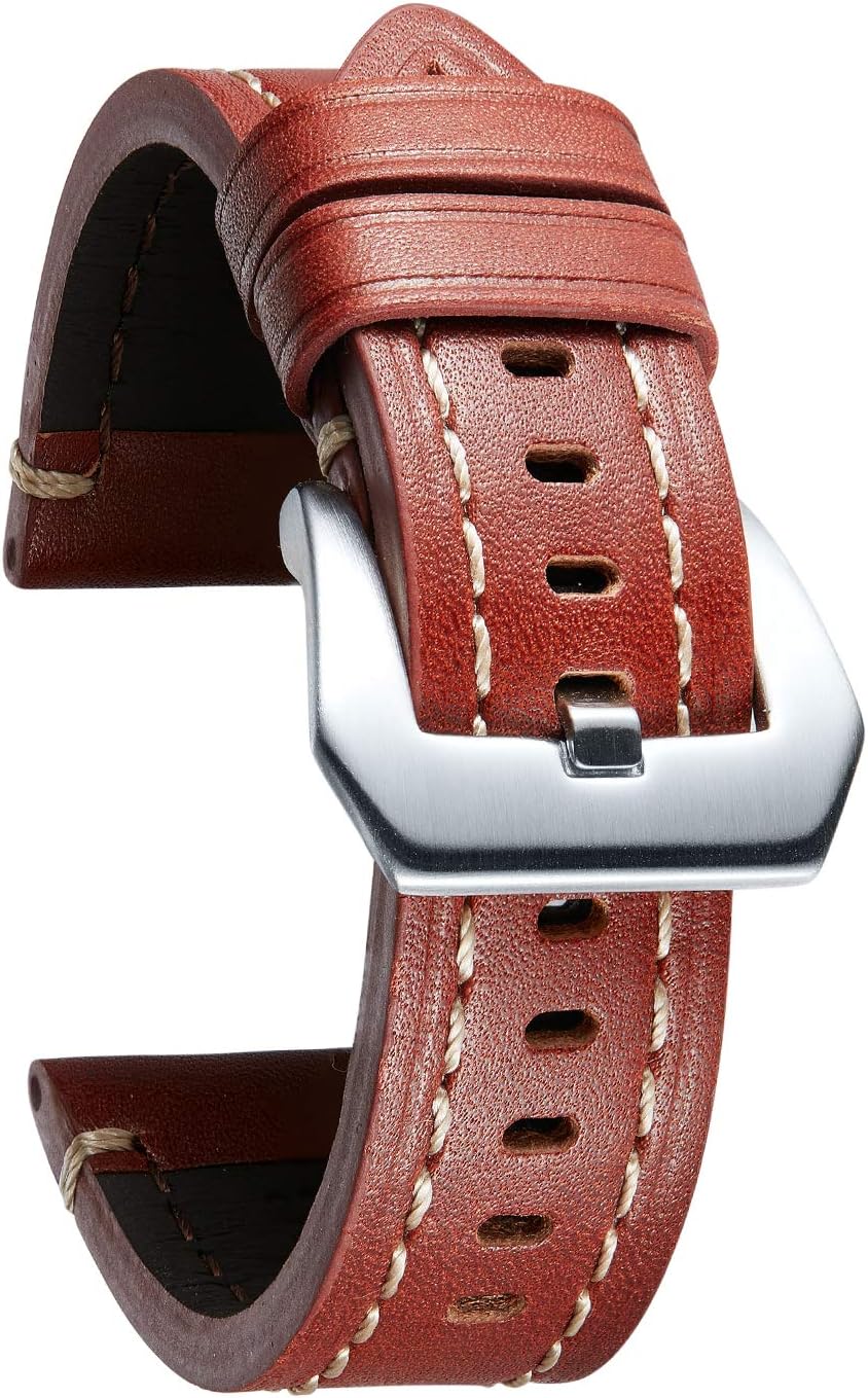 smartwatch Band Compatible with Samsung Galaxy Watch 42mm/46mm,Active 2,Samsung Gear s3 Classic/Frontier Vintage Retro Leather Watch Straps Oil top Grain Leather Bands Genuine Leather Strap