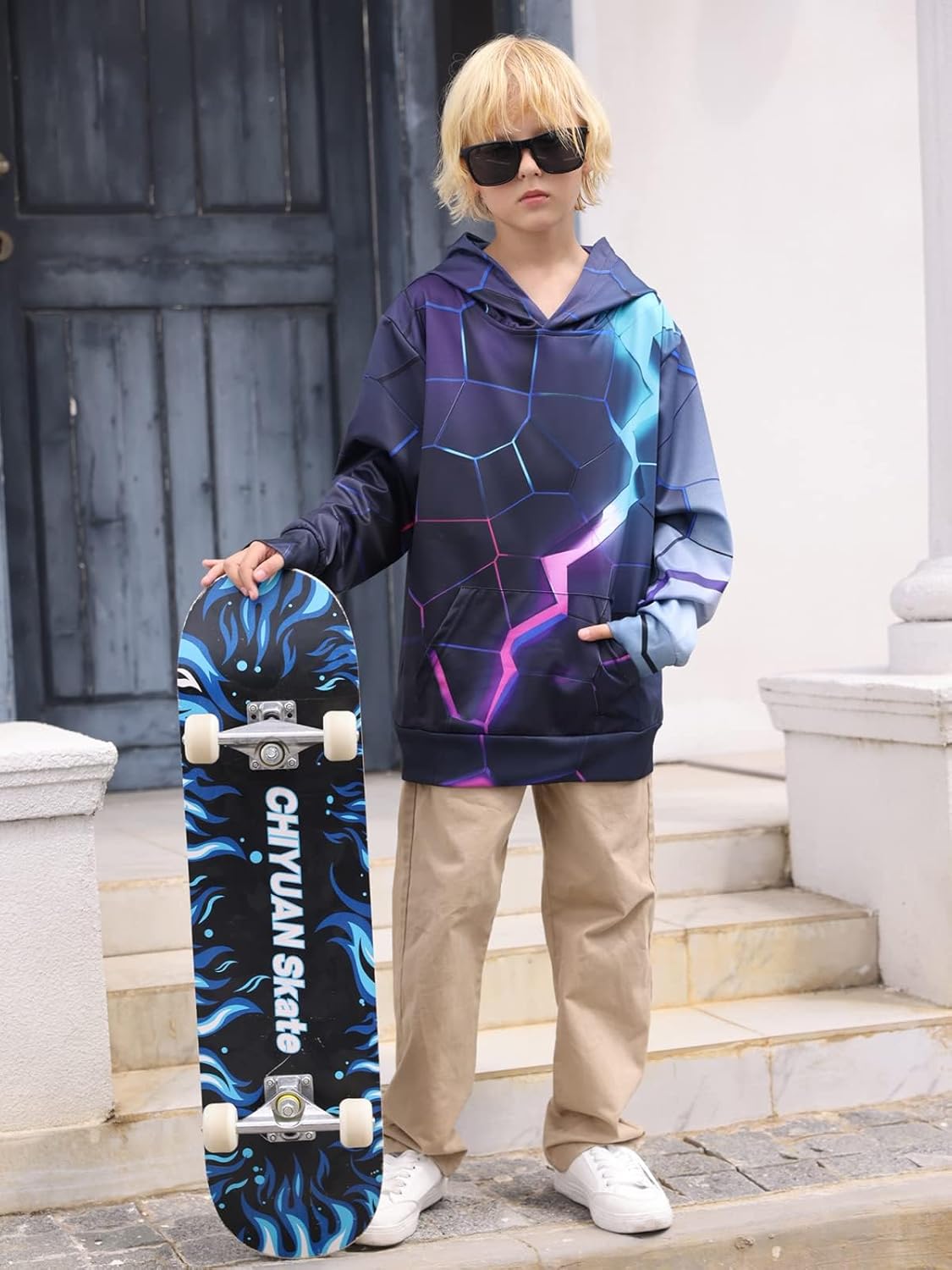 AIDEAONE 5-16T Boys Girls Hoodies Kids 3D Print Pullover Sweatshirts with Pocket - Image 3