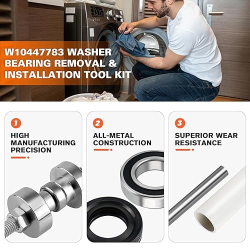 Miniatura 2 de Beaquicy W10447783 W10435302 Herramienta de instalación y extracción de rodamientos de arandela - Reemplazo para lavadoras de carga superior
