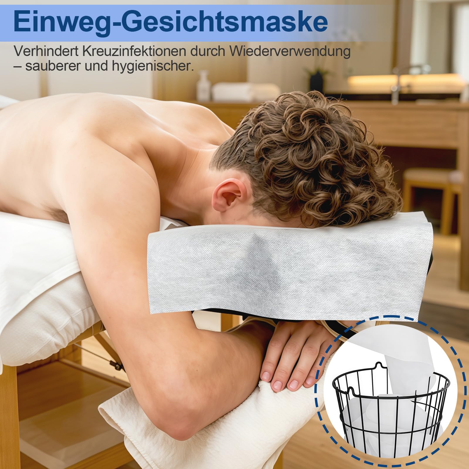 600 Stück Einweg Nasenschlitztücher 40x40 cm für Massageliege Kosmetikliege & Physiotherapieliege, hautfreundlich geruchlos, verhindert Kreuzinfektionen, Vlies Liegenabdeckung für Sauna & Pflege