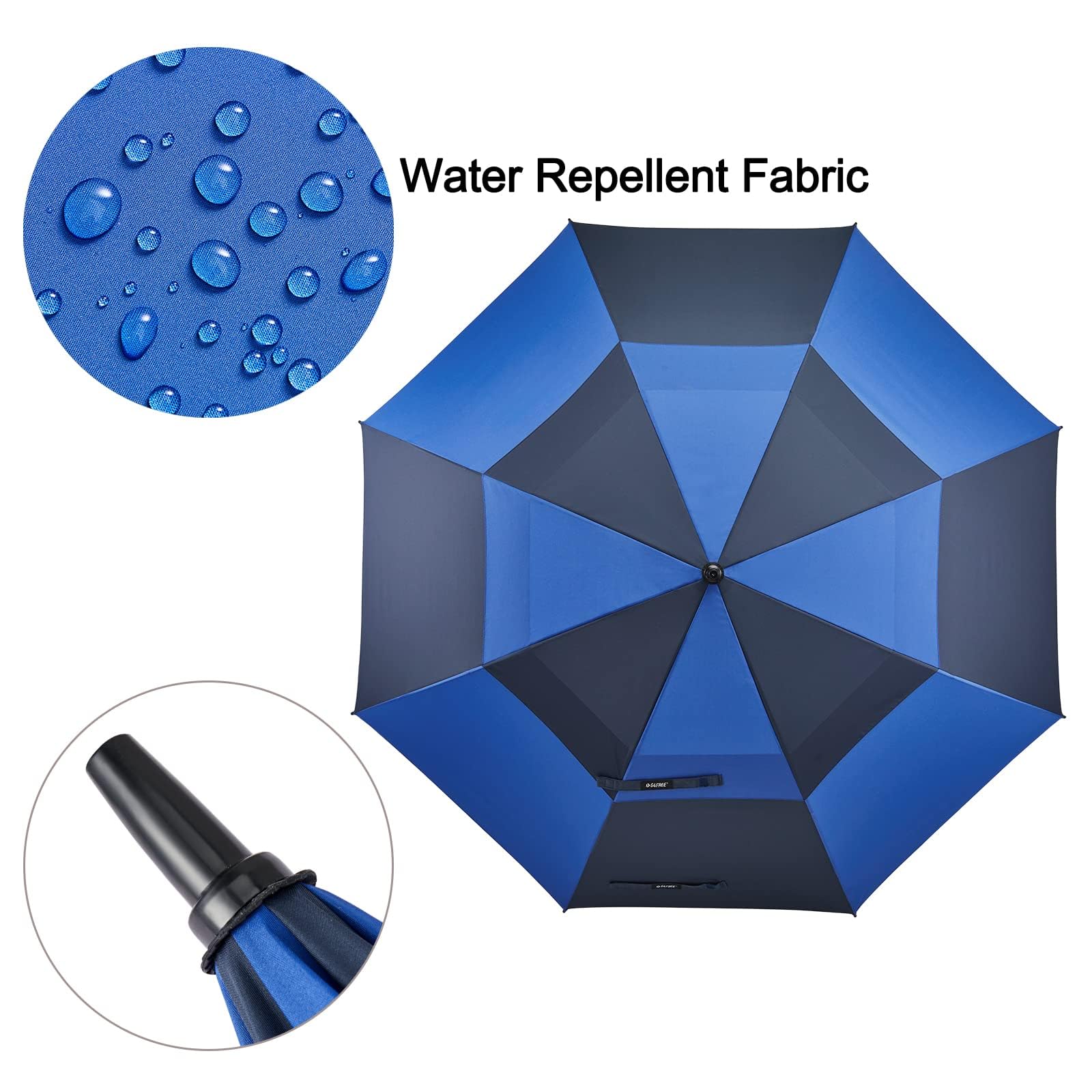 G4Free Golf Umbrella 68 Inch Auto Open Extra Large Double Cover Ventilated Windproof Waterproof Stick Umbrella - Image 4