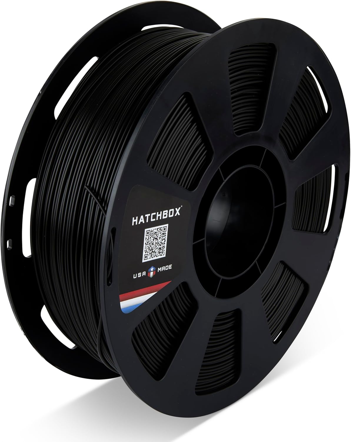 HATCHBOX PLA MAX V2 Black 3D Printer Filament Made in The USA, 1.75mm Diameter 1 KG Spool, Premium USA Made 3D Printing Filament
