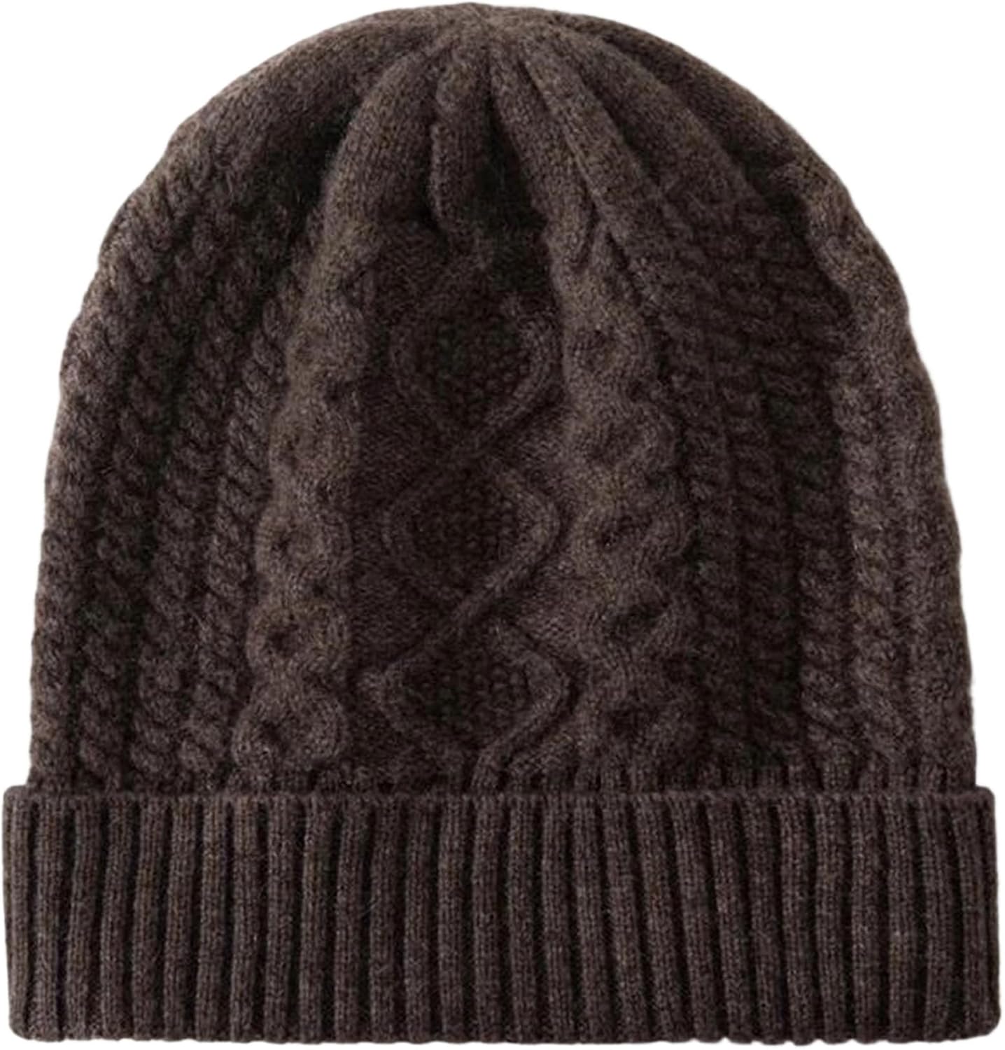 Women's Slouchy Warm Casual Beanie - Classic Solid Color Stretchy Chunky Cable Knit Hat for Skiing Hiking Skating