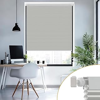 Shade&Beyond No Drill No Tools Cordless Cellular Shades, Blackout Light Blocking Honeycomb Blinds for Indoor Windows, Thermal Insulation & Noise Reduction for Home,Grey,22"W x 48"H (Light Filtering)