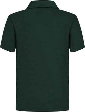 QBK Boys' Pique Polo Kids School Uniform Short Sleeve Collared Golf Shirt