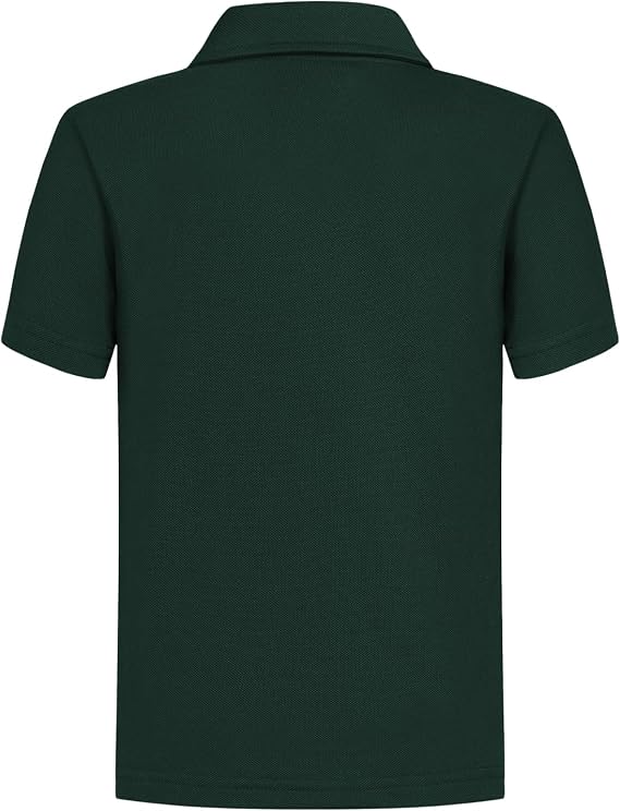 QBK Boys' Pique Polo Kids School Uniform Short Sleeve Collared Golf Shirt