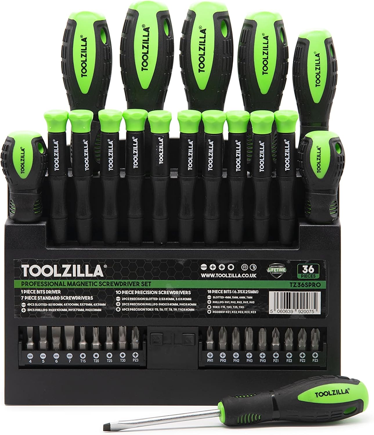 TOOLZILLA Professional 36 Piece Screwdriver Set & Stand