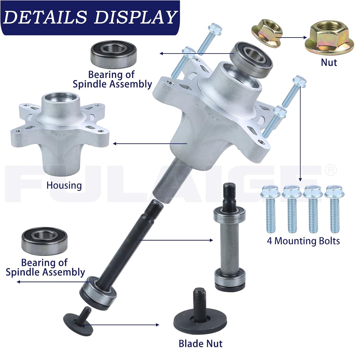 2 Pack 121-0751 Spindle Assembly with 125-5574 Pulley Replaces Toro 139-3214 Spindle Assembly, 117-7267, 117-7439 Spindle Fit for Toro Timecutter SS4200 SS4225 SS4235 SS4260 MX4250 42" Mower