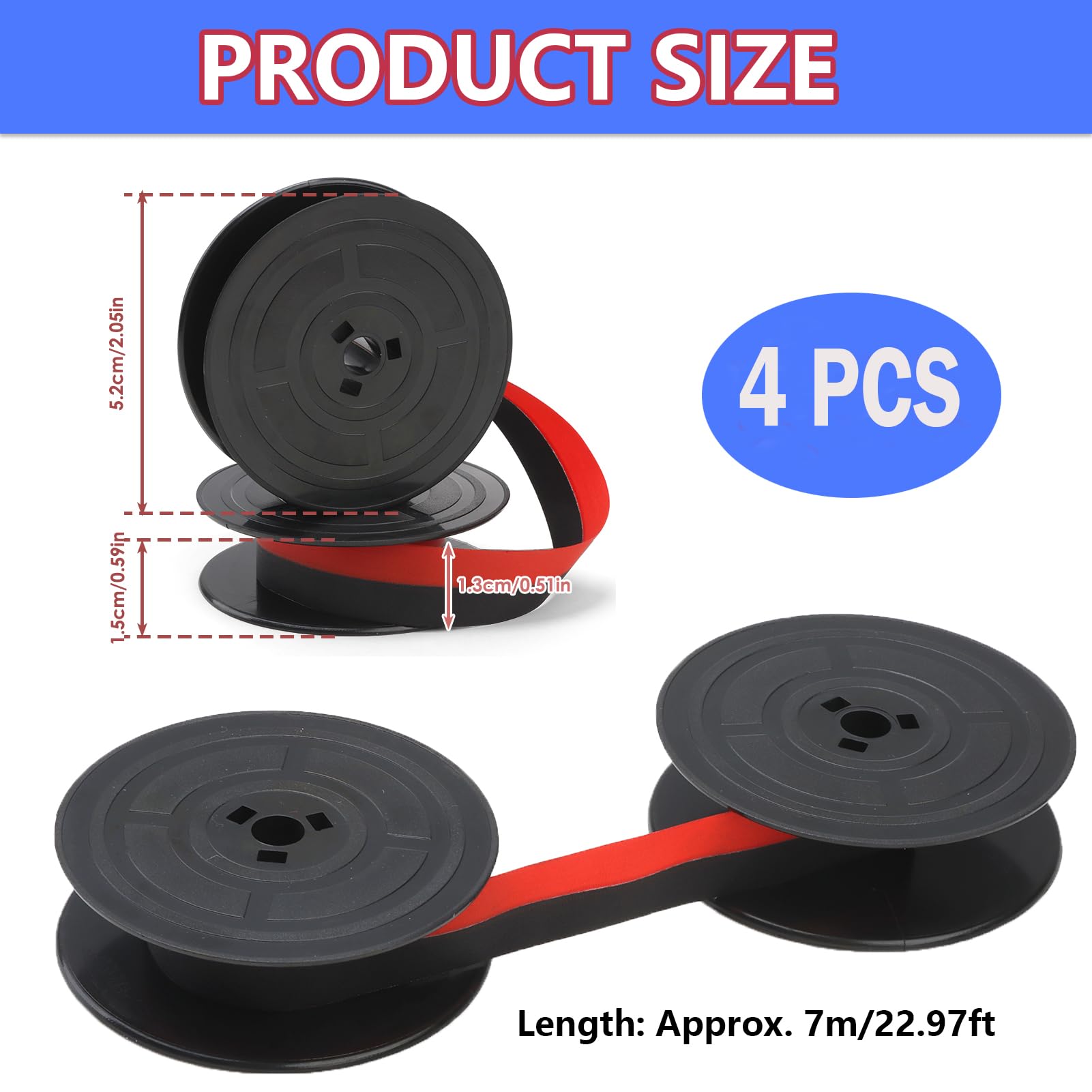 4 Nastri Per Macchina Da Scrivere - Nero E Rosso, Nylon, Compatibili Con Modelli Classici - Foto 14