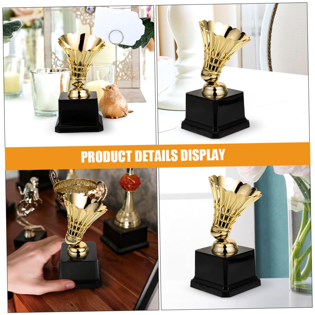 Abaodam Dekorative Badminton Trophäe Modell Wettbewerb Award Trophäe für Kindergarten Kreatives Design Dekor für Spielveranstaltungen und Talentshows
