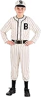 Fun Costumes Kids Vintage Baseball Costume Small - Authentic Pinstripe Uniform Shirt, Knicker Pants, Belt & Cap