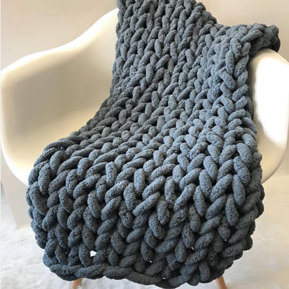 Hilo de punto grueso Hilo de punto de brazo súper voluminoso Hilo suave Hilo grueso suave Hilo grueso Hilo de manta grueso de bricolaje Hilo de lana de bricolaje (Color : Dark Grey, Size : 1kg)