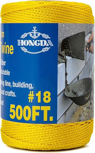 Miniatura 42 de HONGDA Cuerda de Nylon Trenzado, #18 x 540 pies Cuerda de Línea de Albañil, Cordel de Nylon para Trabajos de Mampostería, Línea de Trote, Línea
