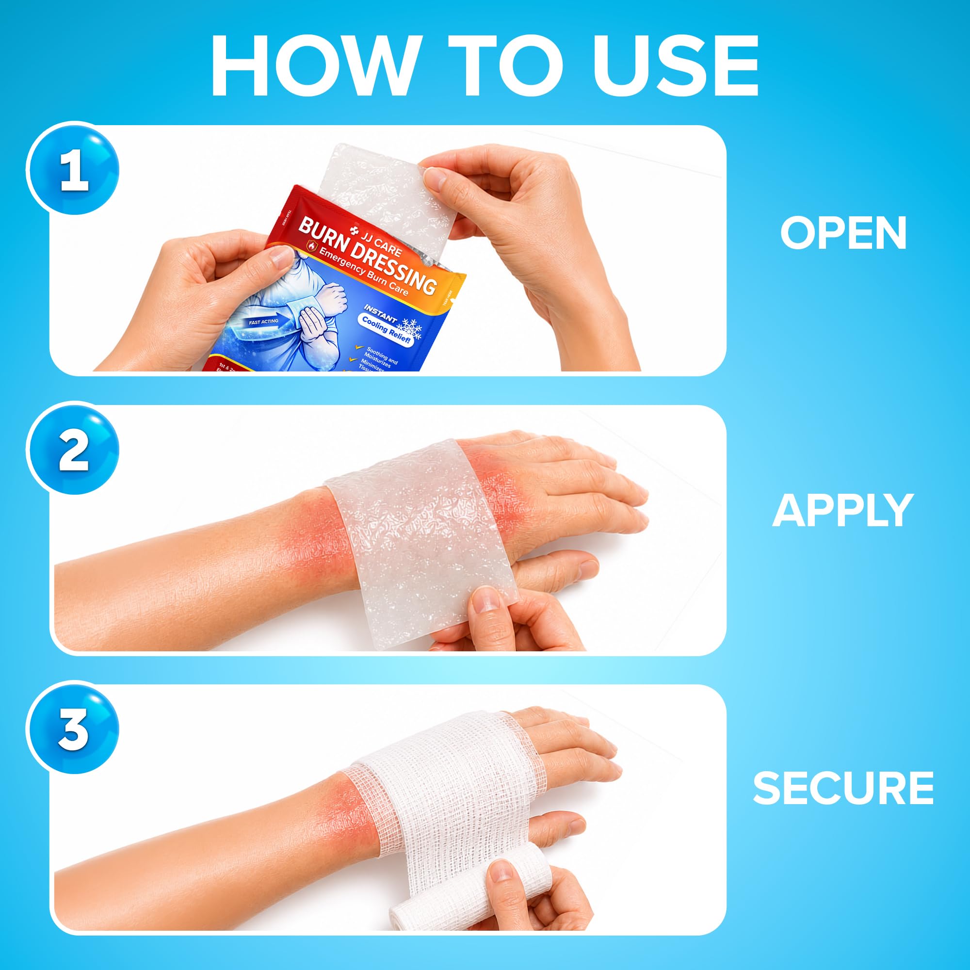 Burn Dressing 4"x4" Sterile Hydrogel Burn Pads | 6-Pack | FSA&HSA Eligible — Amazon image 7
