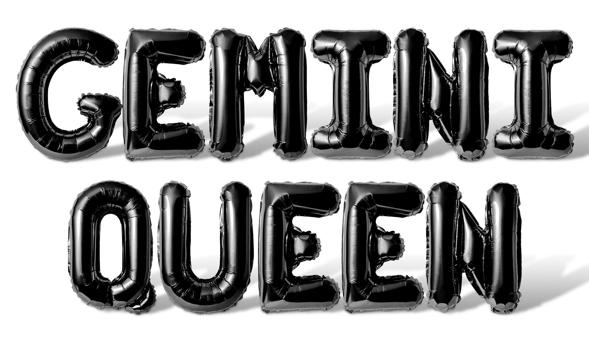 Letter Balloons - GEMINI QUEEN 16" Inch Alphabet Letters Foil Mylar Balloon May or June Birthday Party Balloon Banner (Black)