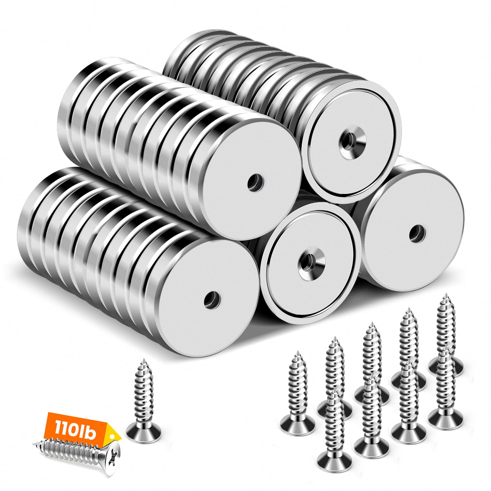 DIYMAG Magnets 60LBS 12 Pack 0.98 Inch with Countersunk Hole — Amazon image 16