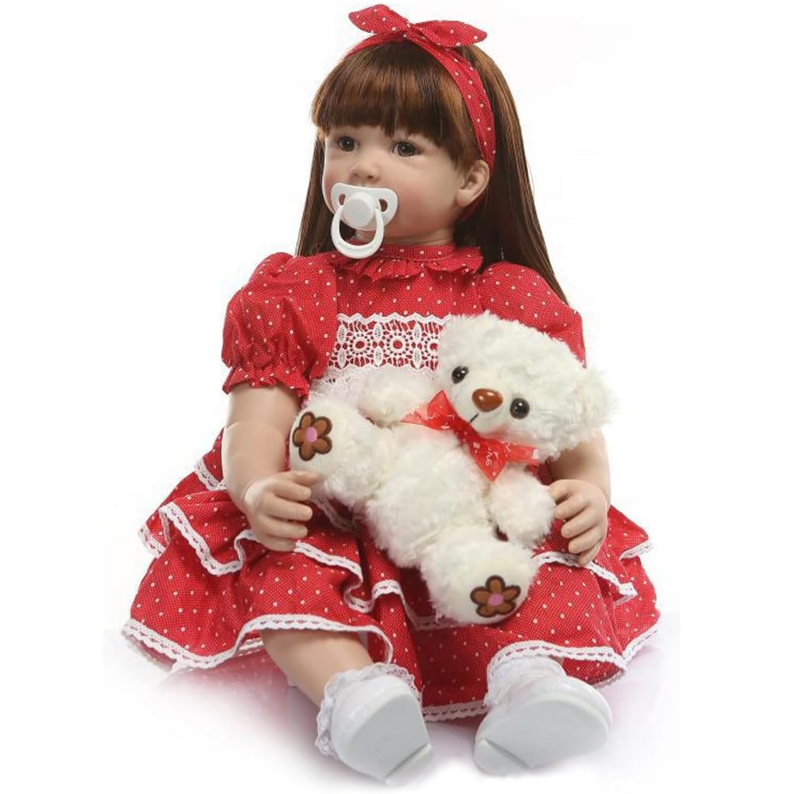 ZIYIUI Reborn Baby silikonowa lalka winylowa, 60 cm, realistyczna lalka dla niemowląt, dla dziewczynek, noworodków, niemowląt, lalek dla dziewczynek