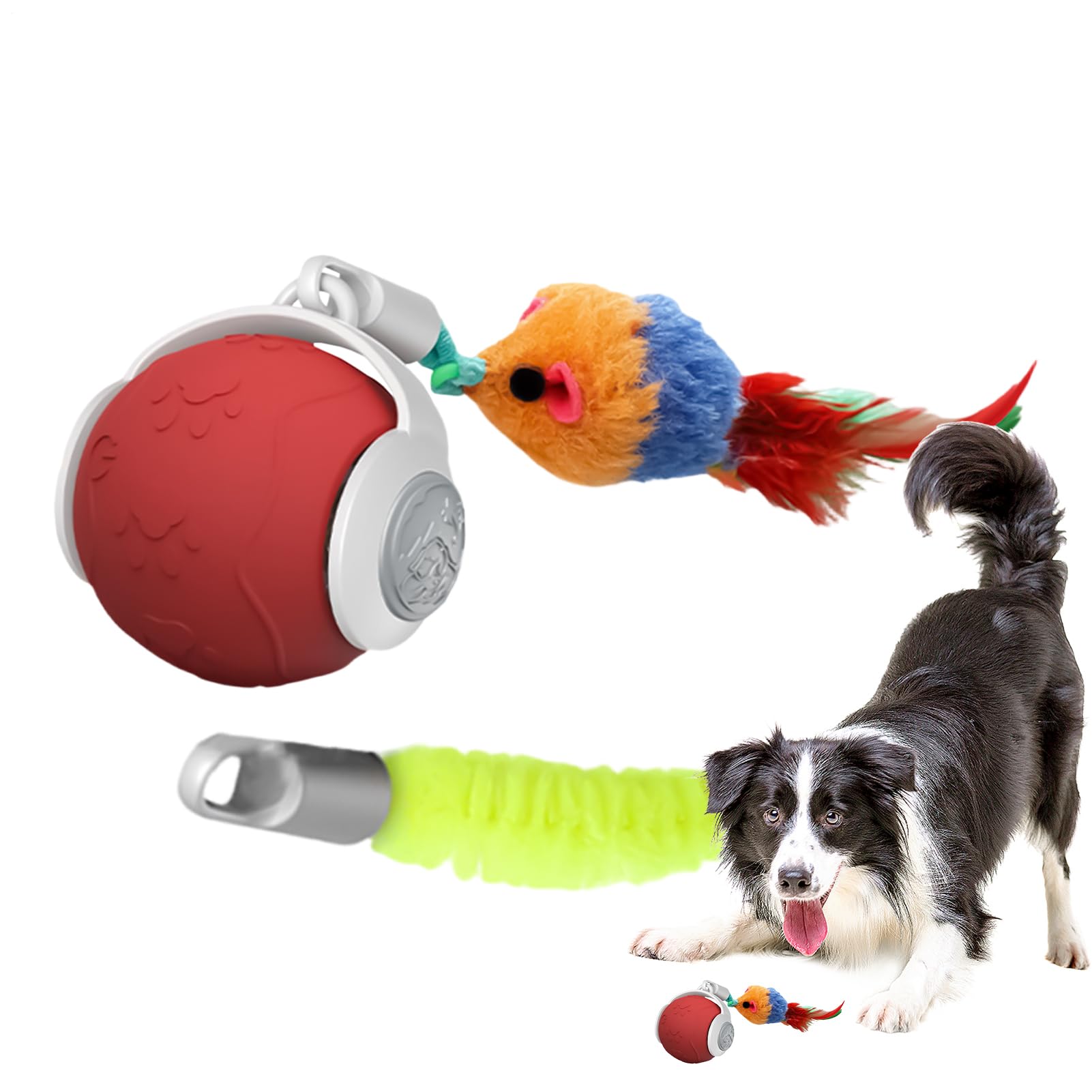 Bola rodante automática para gatos juguete eléctrico interactivo de 4x4 pulgadas con 3 modos