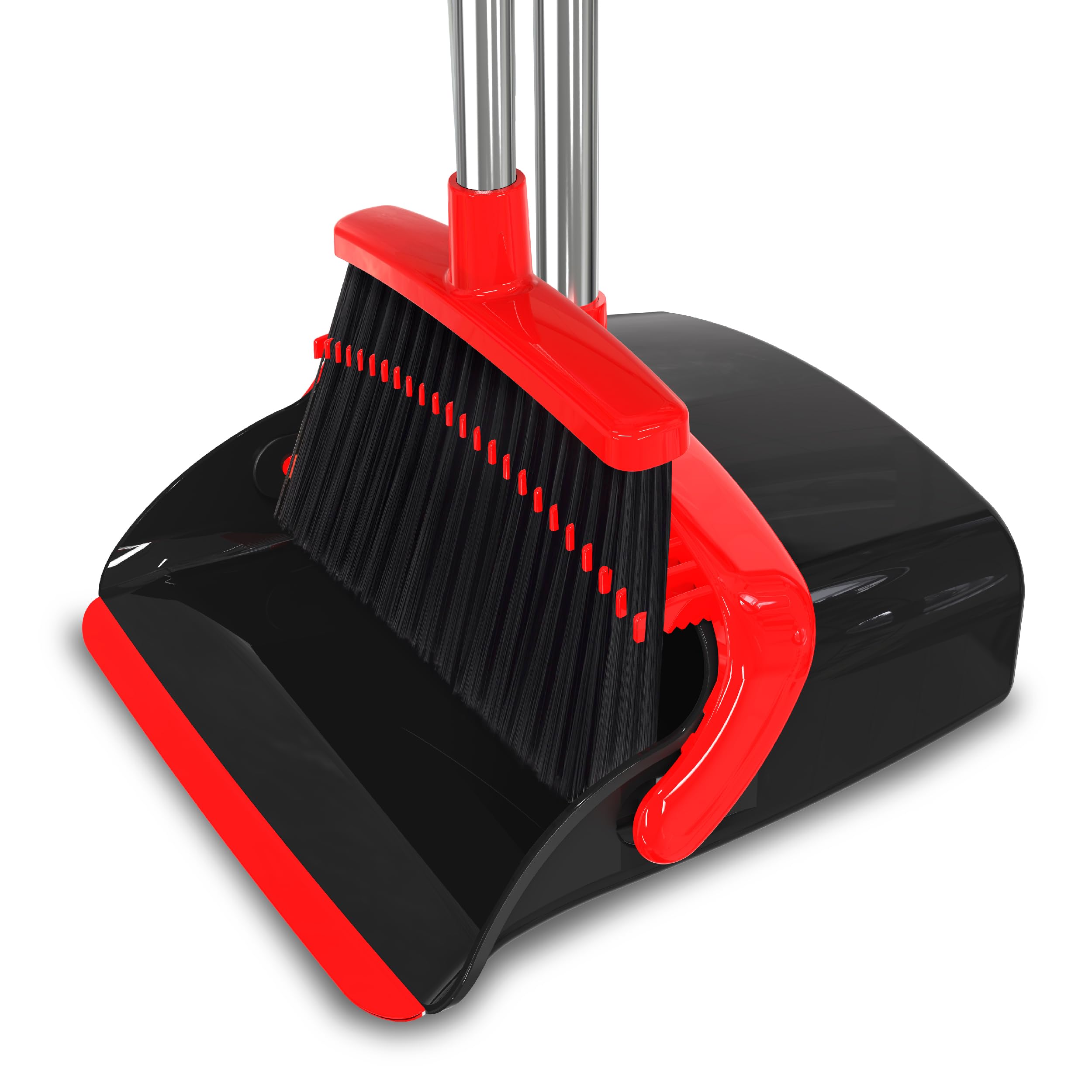 Juego combinado de escoba con recogedor (rojo-negro)