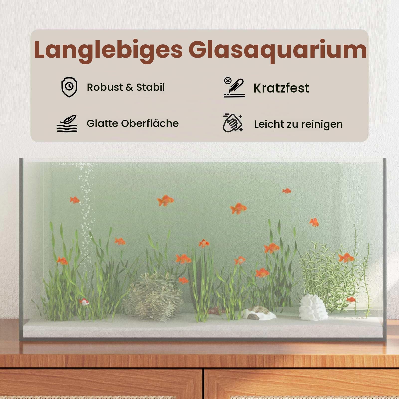 vidaXL Aquarium mit Speicher Transparent 60 x 30 x 30 cm Glas