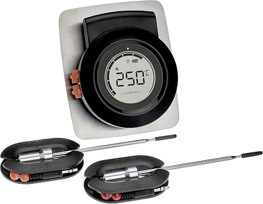 TFA Dostmann Smart Wireless BBQ Thermometer Hyper BBQ, 14.1513, mit App, für Smoker oder Grill, mit Einstichfühlern, Fleischthermometer, Garraumüberwachung, Kerntemperatur, schwarz