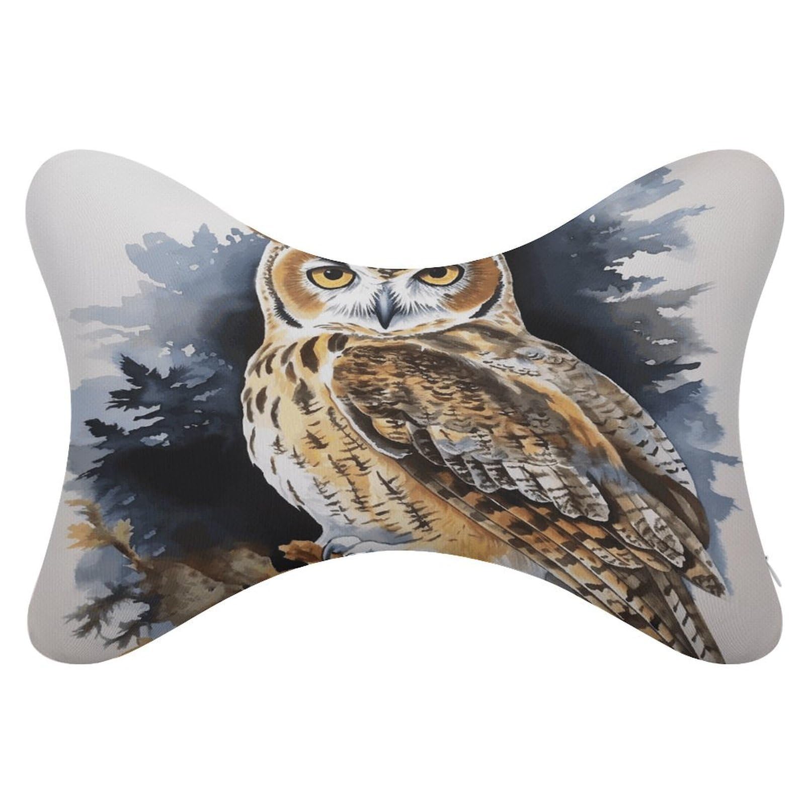 VstaDank Owl2 Car Neck Pillows 2 Pack Removable Ergonomic Cervical Support Pillow Fashion Cozy Bone Shaped Pillows Soft Car Headrest Pillow for Office Airplane Most Car