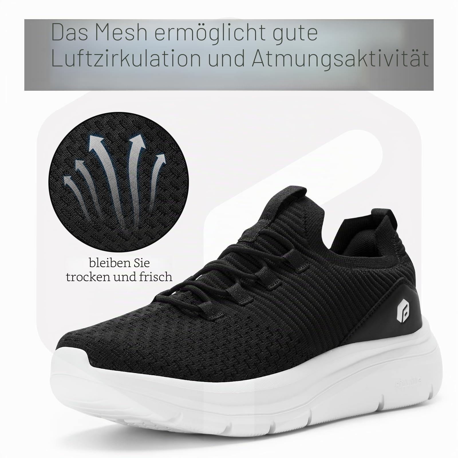 FitVille Slip On Sneakers Herren Walkingschuhe Extra Weit Sportschuhe Leichte Laufschuhe Atmungsaktive Schlüpfen Schuhe