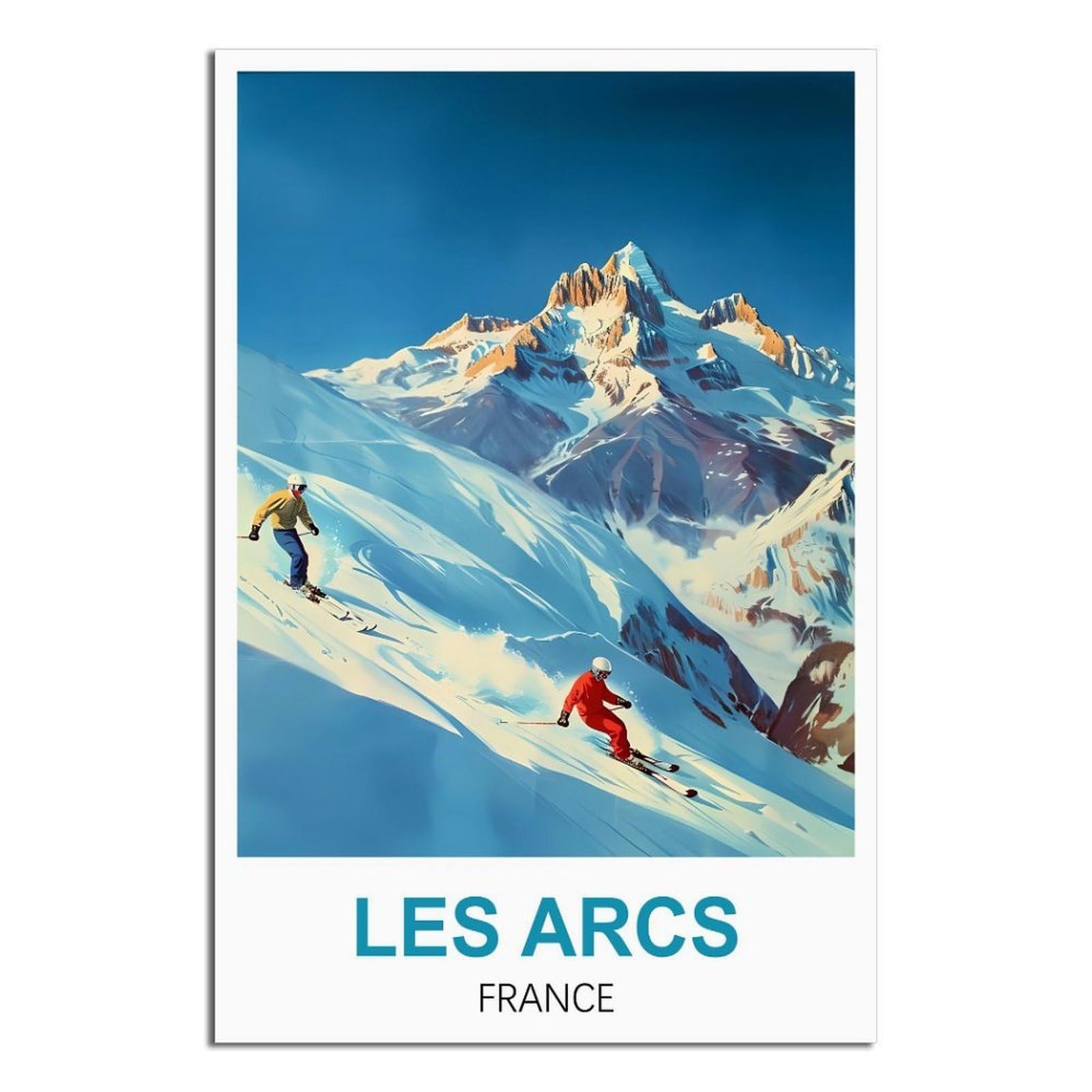 EZMLFA DIY 5D Diamond Painting Kits for Adults,Les Arcs France Skier DIY Diamond Art Kits Gem Painting Crafts for Home Wall Decor 40x50cm
