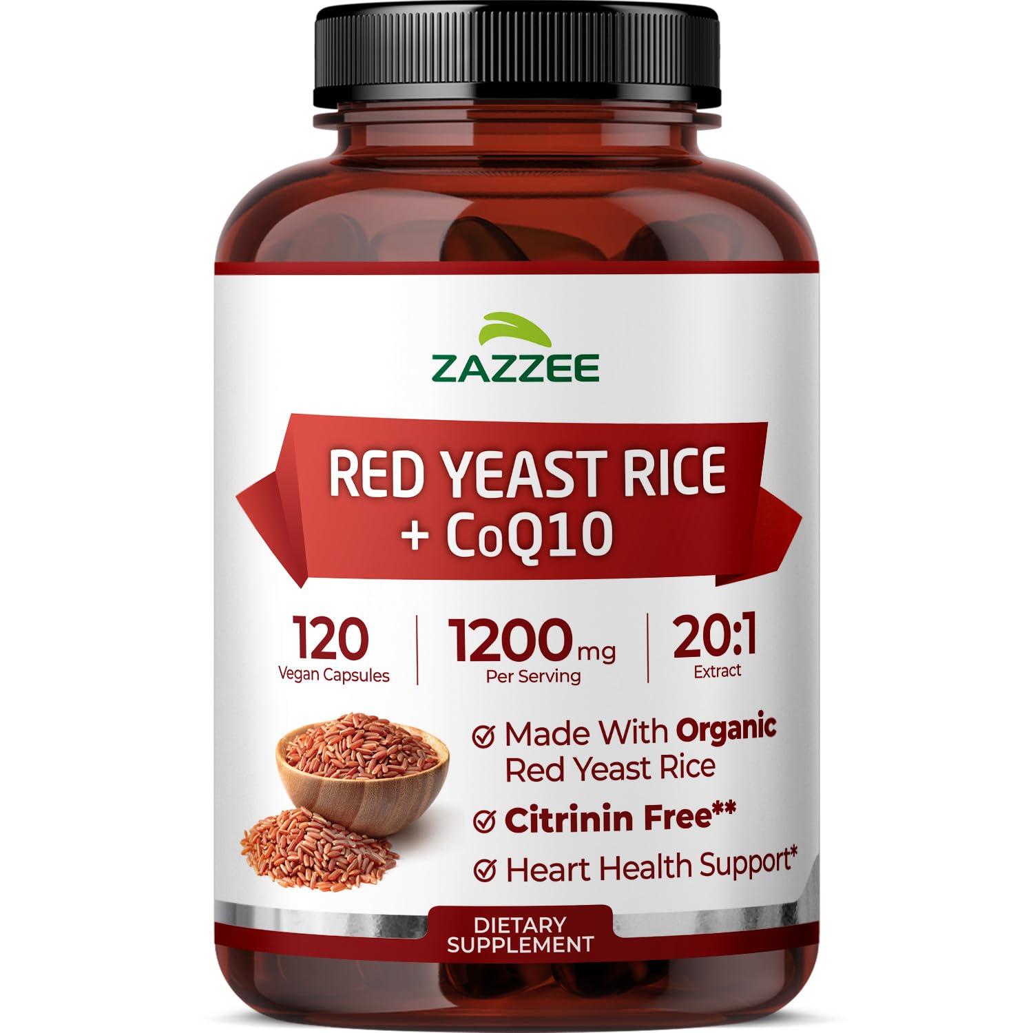 Zazzee Organic Red Yeast Rice